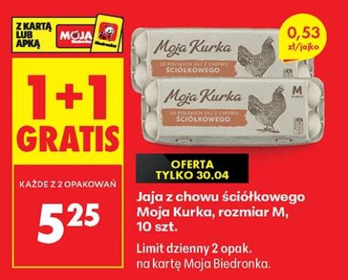 Jaja z chowu ściółkowego Moja Kurka, rozmiar M, 10 szt.