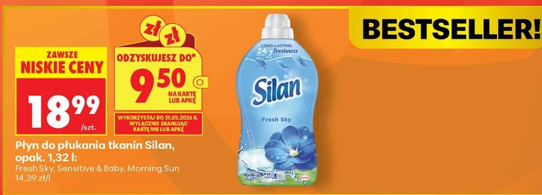 Płyn do płukania tkanin Silan, opak. 1,32 l
