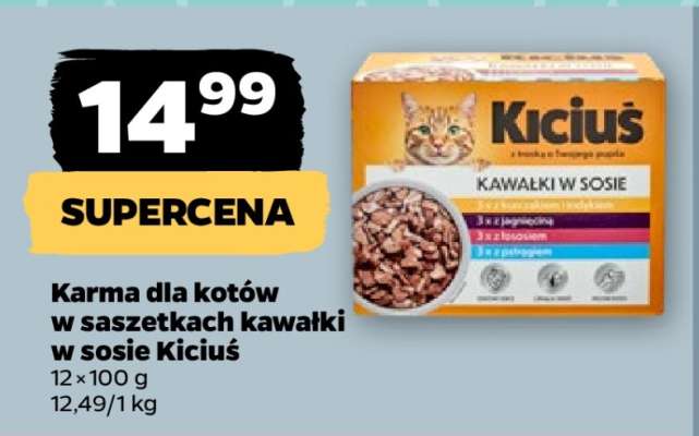 Karma dla kotów w saszetkach kawałki w sosie Kiciuś