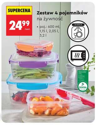 Zestaw 4 pojemników na żywność