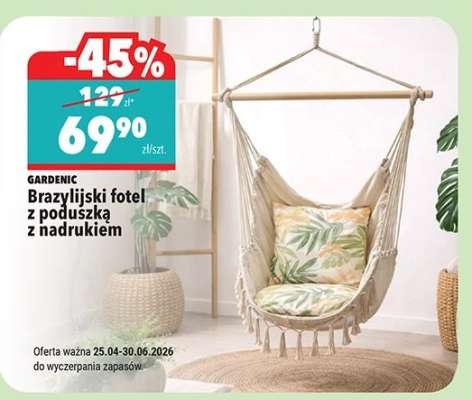 Brazylijski fotel z poduszką z nadrukiem