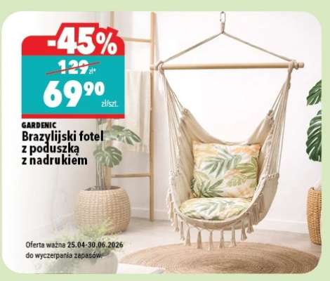 Brazylijski fotel z poduszką z nadrukiem