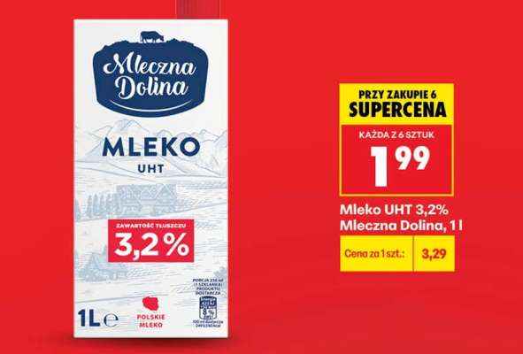 Mleko UHT 3,2% Mleczna Dolina, 1 l