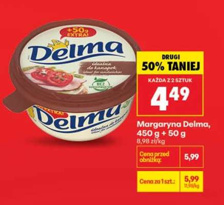 Margaryna Delma, 450 g + 50 g