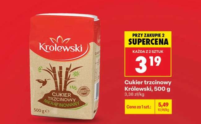 Cukier trzcinowy Królewski, 500 g