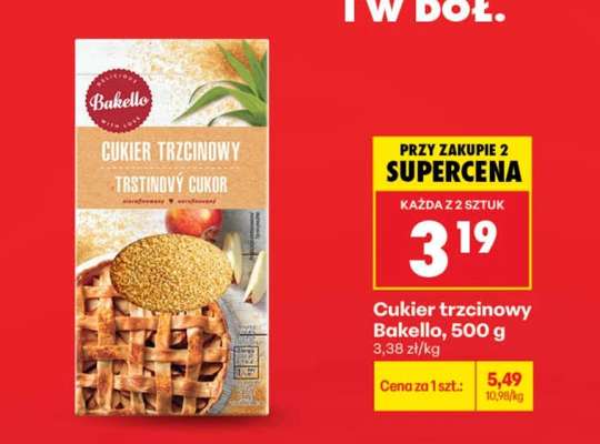 Cukier trzcinowy Bakello, 500 g