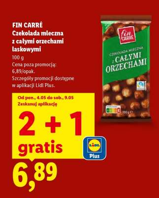 FIN CARRÉ Czekolada mleczna z całymi orzechami laskowymi