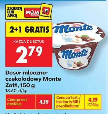 Deser mleczno czekoladowy Monte Zott 150 g