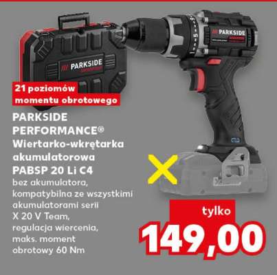 PARKSIDE PERFORMANCE® Wiertarko-wkrętarka akumulatorowa PABSP 20 Li C4