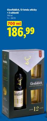Glenfiddich, 12-letnia whisky + 2 szklanki