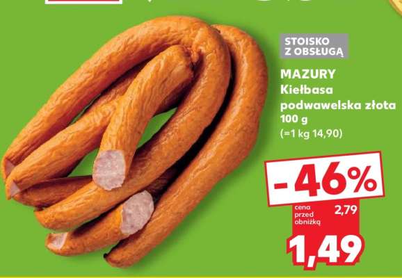 MAZURY Kiełbasa podwawelska złota 100 g