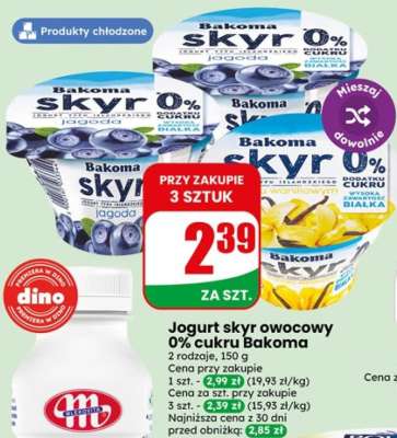 Jogurt skyr owocowy 0% cukru Bakoma