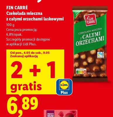 FIN CARRÉ Czekolada mleczna z całymi orzechami laskowymi