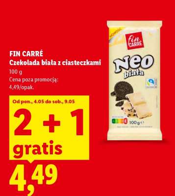 FIN CARRÉ Czekolada biała z ciasteczkami