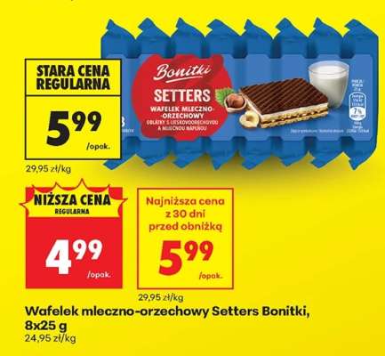 Wafelek mleczno-orzechowy Setters Bonitki, 8x25 g