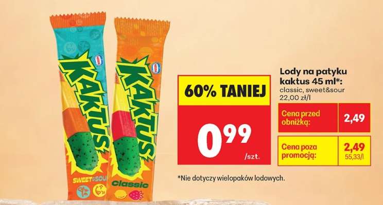 Lody na patyku kaktus 45 ml