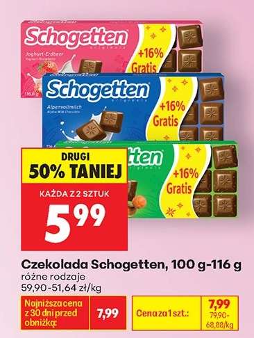 Czekolada Schogetten, 100 g-116 g