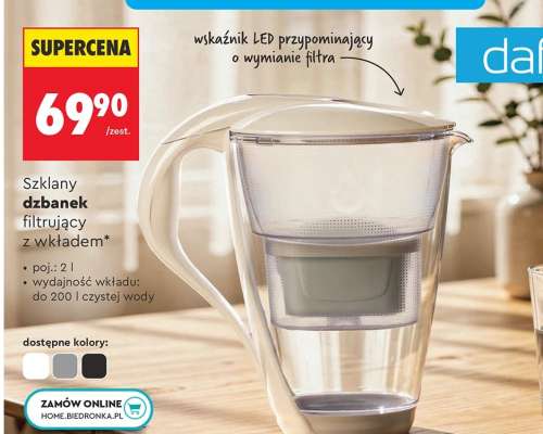 Szklany dzbanek filtrujący z wkładem