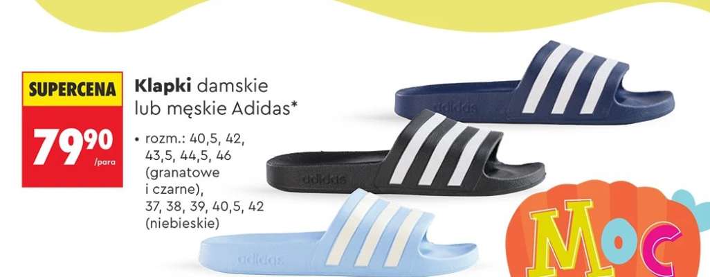 Klapki damskie lub męskie Adidas