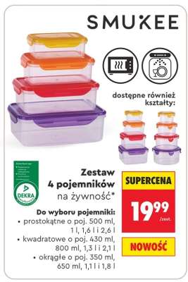 Zestaw 4 pojemników na żywność