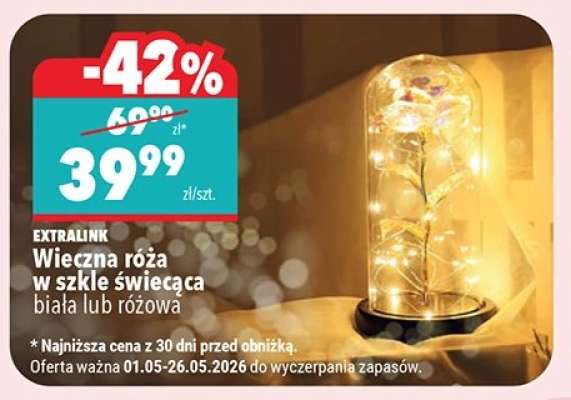 Wieczna róża w szkle świecąca