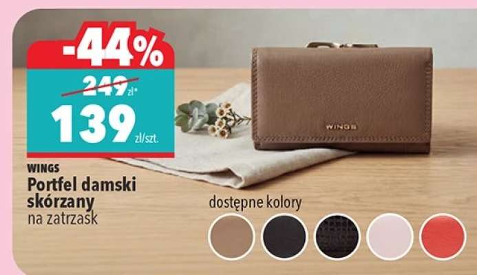 Portfel damski skórzany na zatrzask
