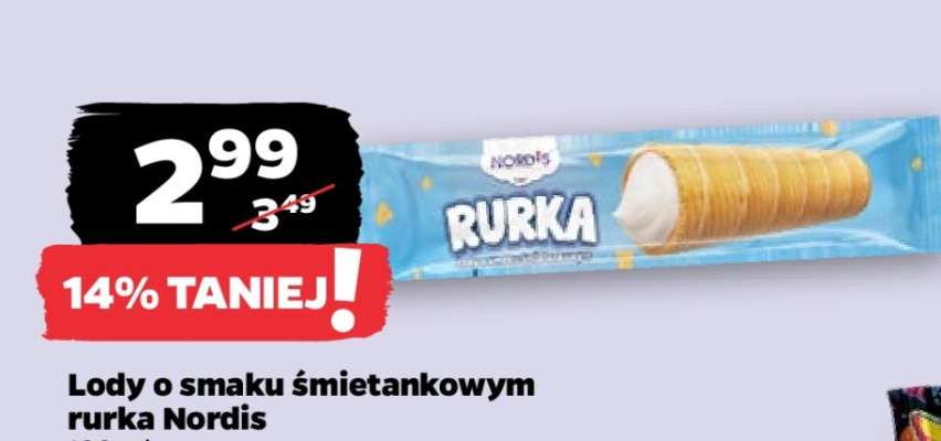 Lody o smaku śmietankowym rurka Nordis