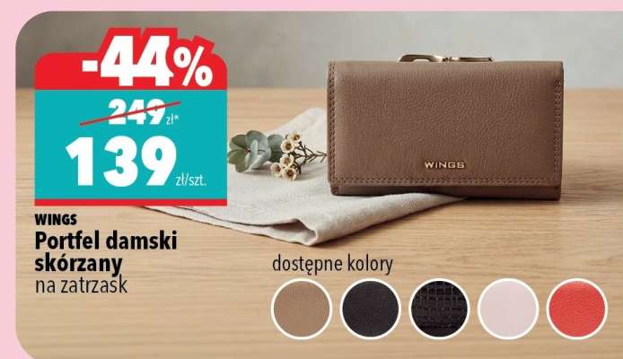 Portfel damski skórzany na zatrzask