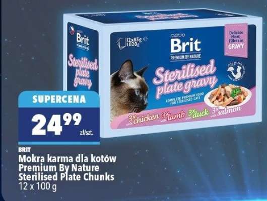 BRIT Mokra karma dla kotów Premium By Nature Sterilised Plate Chunks