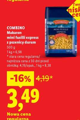 COMBINO Makaron mini fusilli express z pszenicy durum