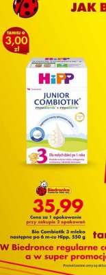 Bio Combiotik 3 mleko następne po 6 m-cu Hipp, 550 g