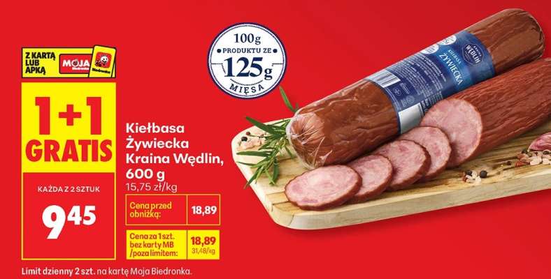 Kiełbasa Żywiecka Kraina Wędlin 600 g
