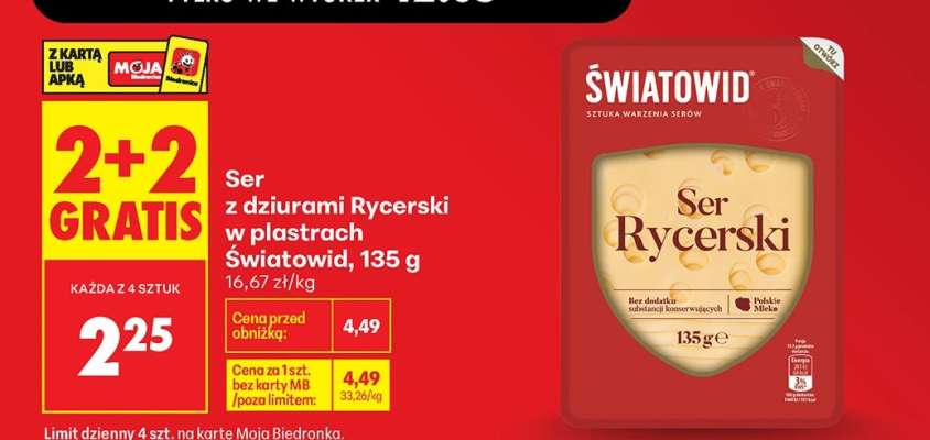 Ser z dziurami Rycerski w plastrach Światowid , 135 g