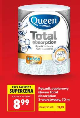 Ręcznik papierowy Queen Total absorption 3-warstwowy, 70 m