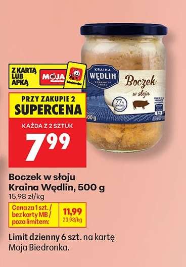 Boczek w słoju Kraina Wędlin, 500 g