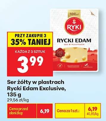 Ser żółty w plastrach Rycki Edam Exclusive , 135 g