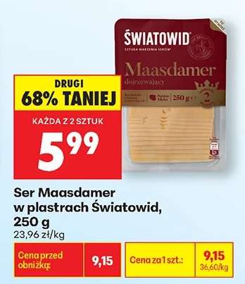 Ser Maasdammer w plastrach Światowid, 250 g