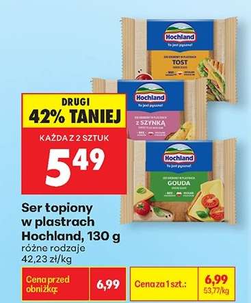 Ser topiony w plastrach Hochland , 130 g