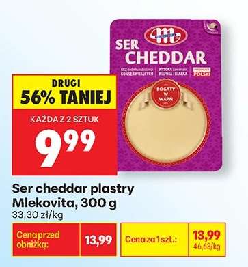 Ser cheddar plastry Mlekovita , 300 g