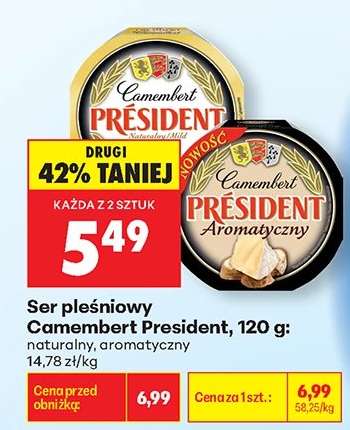 Ser pleśniowy Camembert President, 120 g