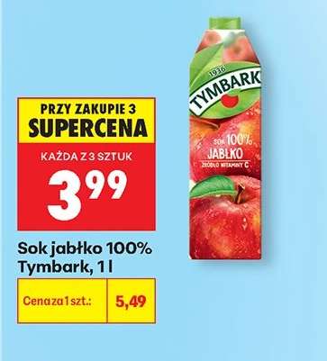 Sok jabłko 100% Tymbark, 1 l