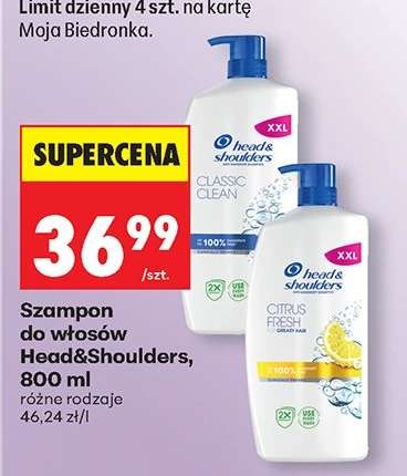 Szampon do włosów Head&Shoulders, 800 ml