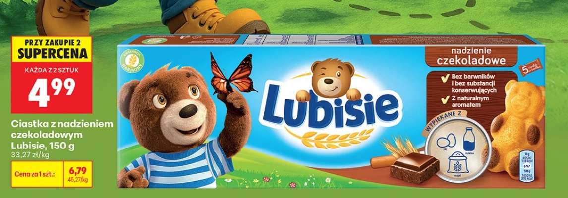Ciasteczka z nadzieniem czekoladowym Lubisie, 150 g