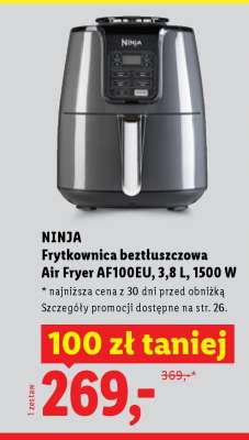 NINJA Frytkownica beztłuszczowa Air Fryer AF100EU, 3,8 L, 1500 W