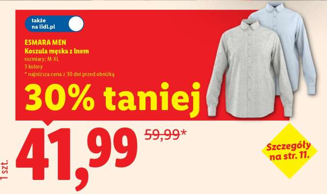 ESMARA MEN Koszula męska z lnem