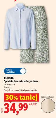 ESMARA Spodnie damskie kuloty z lnem