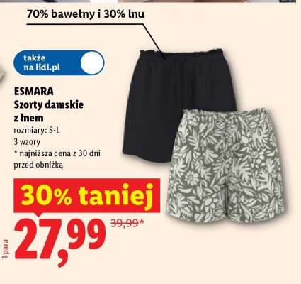 ESMARA Szorty damskie z lnem
