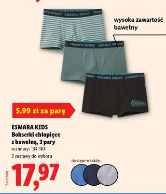 ESMARA KIDS Bokserki chłopięce z bawełną, 3 pary