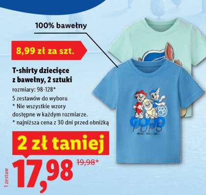 T-shirty dziecięce z bawełny, 2 sztuki