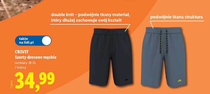 CRIVIT Szorty dresowe męskie